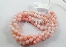Pink Opal Faceted Round Balls  -- POP73