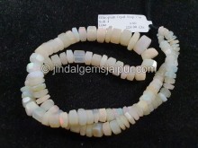 White Ethiopian Step Cut Bolt Beads -- ETOPA130