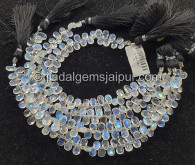White Rainbow Smooth Pear Shape Beads