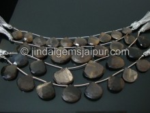 Golden Black Feldspar Faceted Heart Shape Beads
