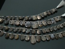 Golden Black feldspar Faceted Pear Shape Beads
