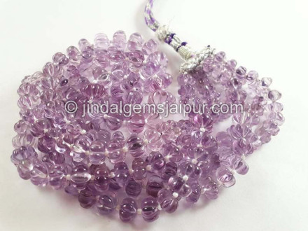 Pink Amethyst Carved Pumpkin Shape Beads Pink Amethyst Carved Pumpkin Shape Beads