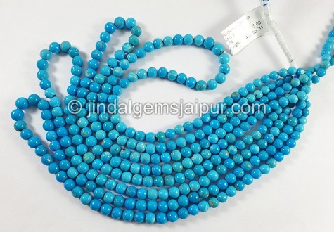Turquoise Smooth Balls Shape Beads