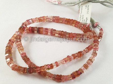 Pink Multi Tourmaline Cut Bolt Shape Beads Pink Multi Tourmaline Cut Bolt Shape Beads