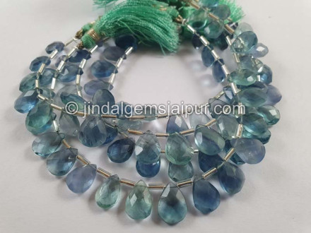 Greenish Blue Fluorite Faceted Pear Beads Greenish Blue Fluorite Faceted Pear Beads