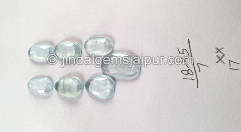Milky Aquamarine Rose Cut Slices Milky Aquamarine Rose Cut Slices