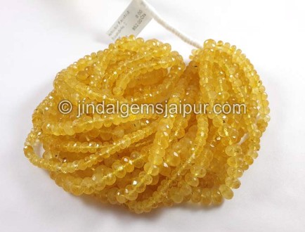 Heliodor Faceted Roundelle Shape Beads