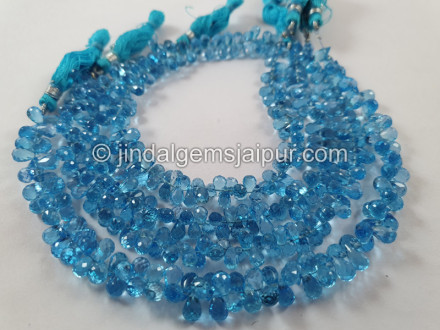 Swiss Blue Topaz Faceted Drops Beads Swiss Blue Topaz Faceted Drops Beads