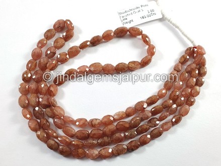 Rhodochrosite Peru Faceted Oval Shape Beads