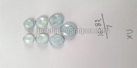 Milky Aquamarine Rose Cut Slices Milky Aquamarine Rose Cut Slices