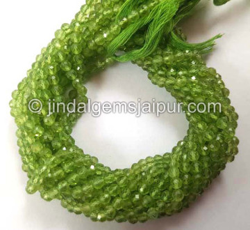 Peridot Faceted Roundelle Shape Beads