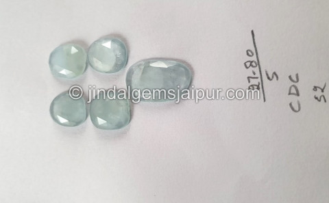 Milky Aquamarine Rose Cut Slices