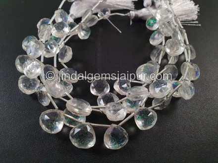 Ethiopian Opal Crystal Doublet Faceted Heart Beads Ethiopian Opal Crystal Doublet Faceted Heart Beads