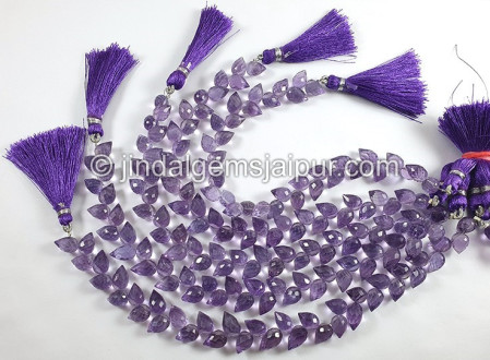 Amethyst Faceted Tulip Drops Shape Big Beads