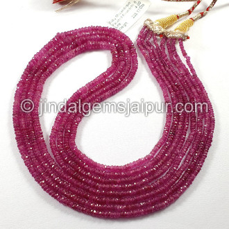 Ruby Mozambique Faceted Roundelle Shape Beads Ruby Mozambique Faceted Roundelle Shape Beads
