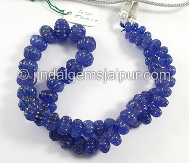 Tanzanite Carved Pumpkin Shape Beads Tanzanite Carved Pumpkin Shape Beads