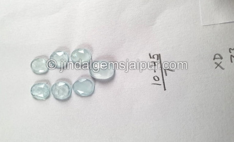 Milky Aquamarine Rose Cut Slices Milky Aquamarine Rose Cut Slices