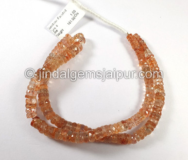 Sunstone Faceted Tyre Shape Beads