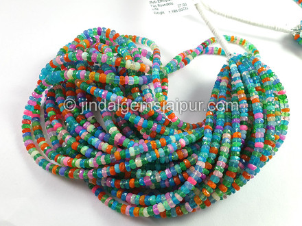 Multi Ethiopian Opal Smooth Roundelle Shape Beads Multi Ethiopian Opal Smooth Roundelle Shape Beads