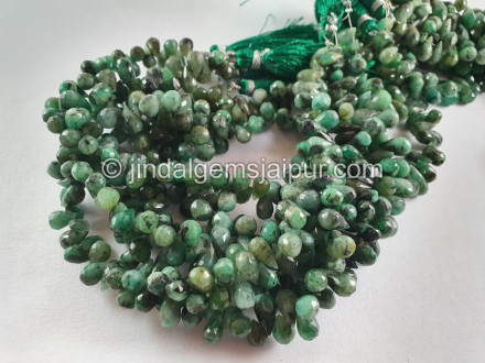 Emerald Faceted Drops Beads
