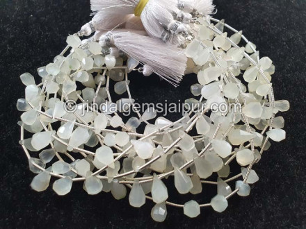 White Moonstone Fancy Cut Drops Beads White Moonstone Fancy Cut Drops Beads