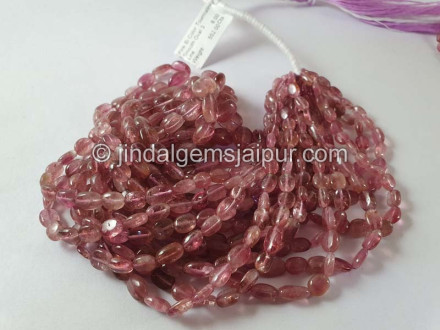 Pink Bi Color Tourmaline Smooth Oval Beads Pink Bi Color Tourmaline Smooth Oval Beads