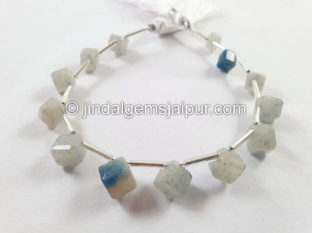 Lazulite Or Trolleite Quartz Faceted Cube Beads Lazulite Or Trolleite Quartz Faceted Cube Beads