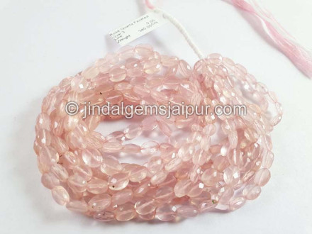 Rose Quartz Faceted Oval Shape Beads Rose Quartz Faceted Oval Shape Beads