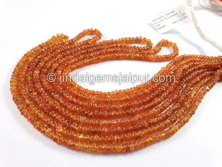 Mandarin Garnet Smooth Roundelle Shape Beads Mandarin Garnet Smooth Roundelle Shape Beads