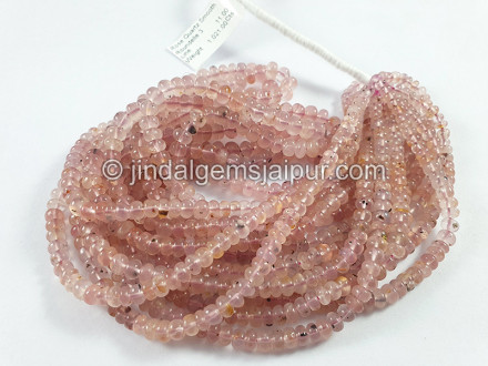 Rose Quartz Smooth Roundelle Shape Small Beads Rose Quartz Smooth Roundelle Shape Small Beads