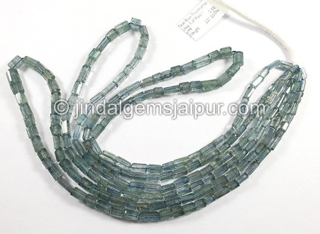 Teal Blue Tourmaline Step Cut Pipe Shape Beads Teal Blue Tourmaline Step Cut Pipe Shape Beads
