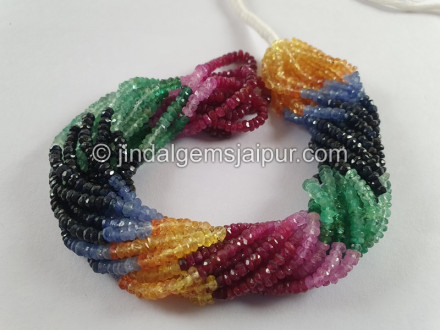 Multi Precious Faceted Roundelle Beads