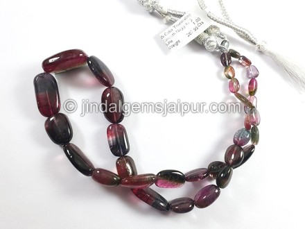 Bi Color Tourmaline Smooth Nuggets Shape Beads