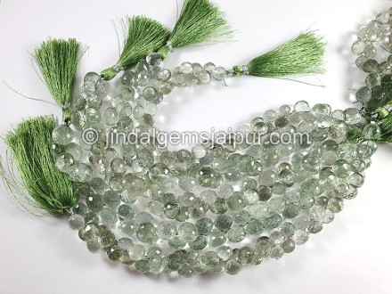 Green Amethyst Faceted Onion Shape Beads