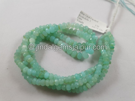 Peruvian Blue Opal Faceted Roundelle Beads Peruvian Blue Opal Faceted Roundelle Beads
