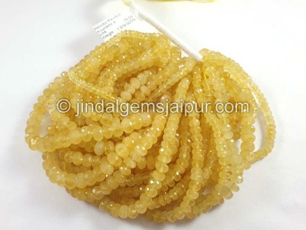 Heliodor Faceted Roundelle Shape Beads