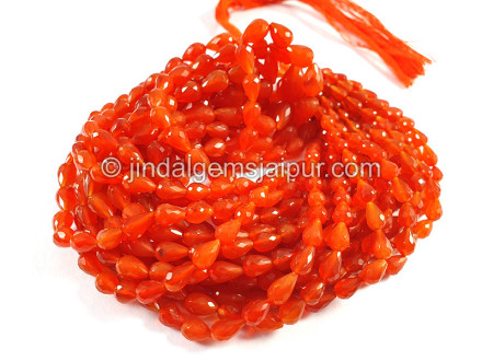 Carnelian Faceted Drops Dark Beads Carnelian Faceted Drops Dark Beads