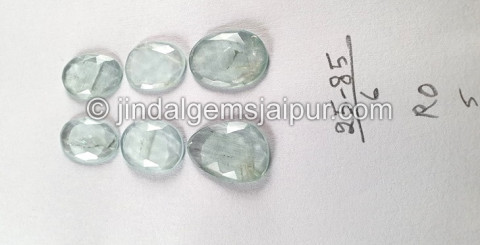 Milky Aquamarine Rose Cut Slices