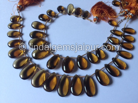 Cognac Quartz Plain Pear Shape Beads Cognac Quartz Plain Pear Shape Beads
