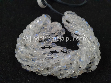 White Rainbow Moonstone Faceted Oval Beads White Rainbow Moonstone Faceted Oval Beads