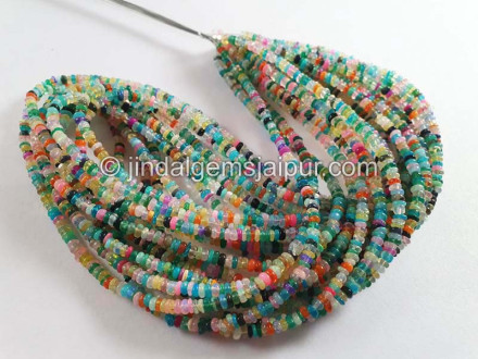 Multi Ethiopian Opal Smooth Roundelle Beads Multi Ethiopian Opal Smooth Roundelle Beads