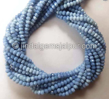 Blue Opal Faceted Roundelle Shape Beads