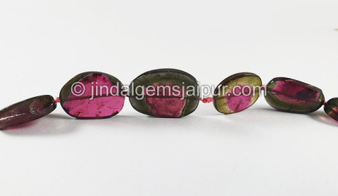 Watermelon Tourmaline Slices Shape Beads Watermelon Tourmaline Slices Shape Beads