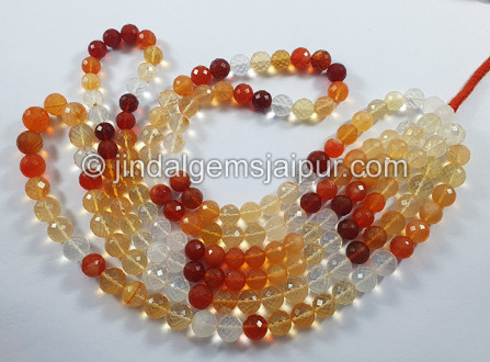 Fire Opal Faceted Round Balls Beads