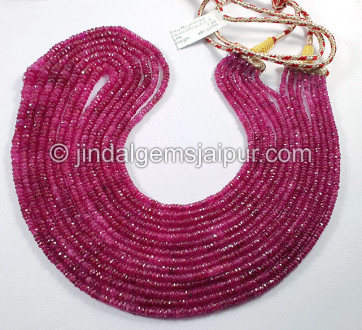 Ruby Mozambique Faceted Roundelle Shape Beads Ruby Mozambique Faceted Roundelle Shape Beads