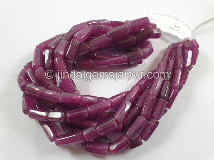 Ruby Natural Smooth Pipe Beads