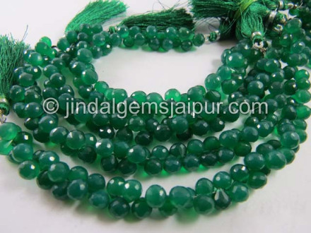 Green Onyx Faceted Onion Shape Beads
