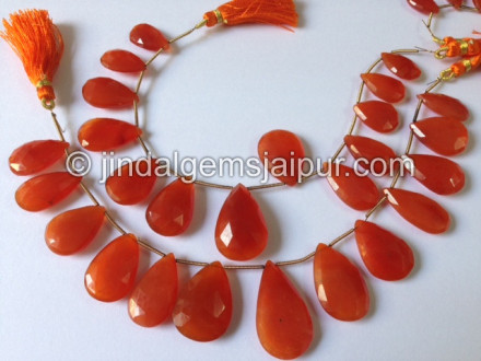 Carnelian Briollete Pear Shape Beads Carnelian Briollete Pear Shape Beads