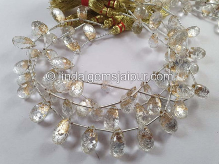 Gold & Silver Leaf Doublet Faceted Drops Beads Gold & Silver Leaf Doublet Faceted Drops Beads