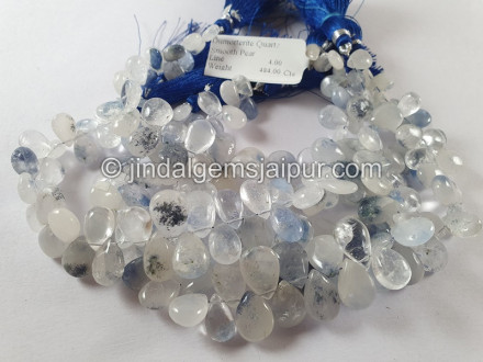 Dumortierite Quartz Smooth Pear Beads Dumortierite Quartz Smooth Pear Beads